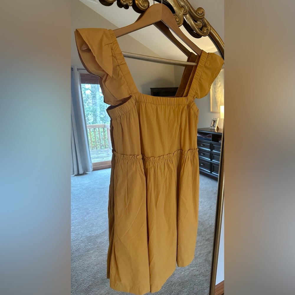 Madewell Flutter Sleeve Square Neck Mini Dress S